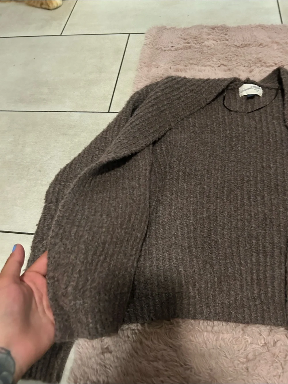 Cozy Brown Chunky Knit Women's Cardigan Sweater